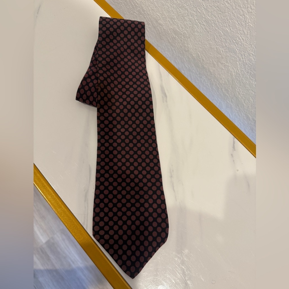 Mario Valentino Black and Red Dot Tie